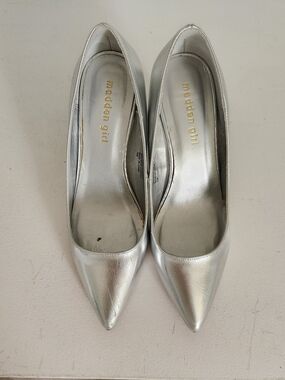 Madden Girl Metallic Silver Pointed Toe Stilletto Heels